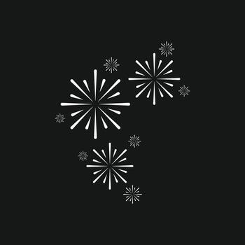 Simple line art of fireworks for festive designs. This versatile design can be used for various projects related to New Year, holidays, parties, and special events vector