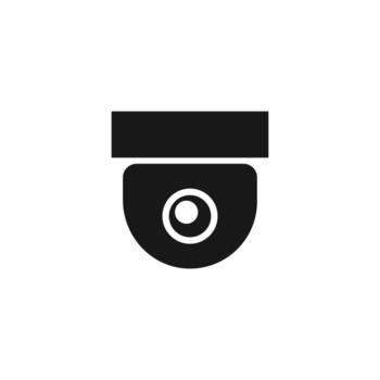 Icon of a modern dome security camera. A sleek, simple illustration ideal for surveillance, home security, and technology-related designs vector