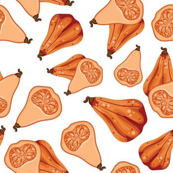 Colorful butternut squash pattern vector
