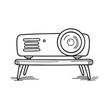 An illustration of projector on a table vector