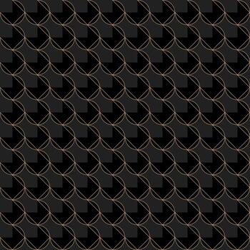 elegante geométrico modelo con un sin costura textura. el repitiendo cuadrícula antecedentes usos monocromo gris y negro sombras con oro líneas. vector