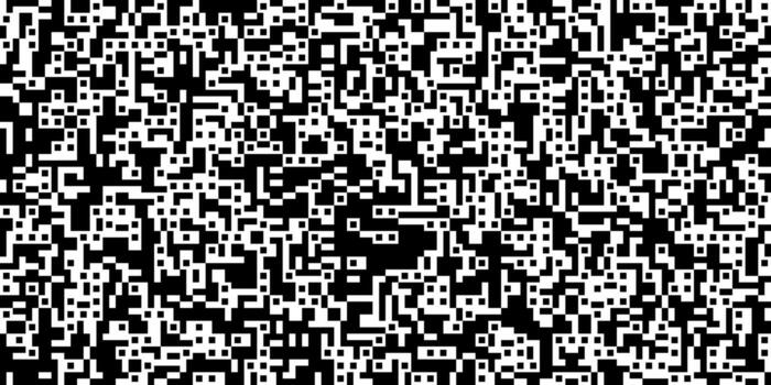 Glitch pattern with pixelated shapes and a chaotic mosaic of black and white squares. The seamless monochrome background creates a digital texture. vector
