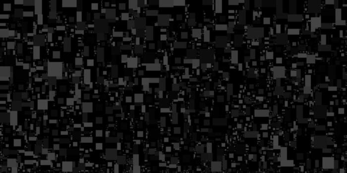 A dark, abstract background features a complex pattern of rectangular shapes. These monochromatic blocks create an intricate mosaic, giving the impression of a dimensional, cybernetic space. vector