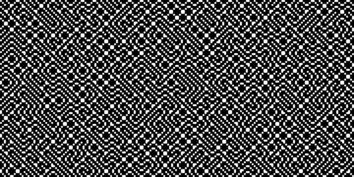 A black and white abstract background with a geometric pattern of complex, interlocking lines. The intricate network resembles a maze or circuit board. vector