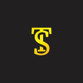 Bold TS monogram logo in a clean, geometric style with sharp angles and modern appeal. Perfect for tech startups, creative studios, or personal branding. vector