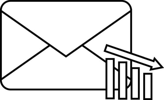 message icon and graph icon down with white background vector