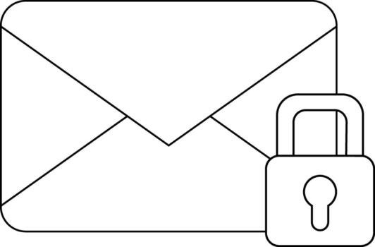 mensaje icono y candado icono con blanco antecedentes vector