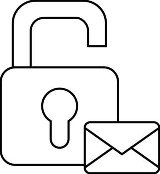 open padlock icon and message icon with white background vector