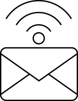 message icon and wifi icon white background vector