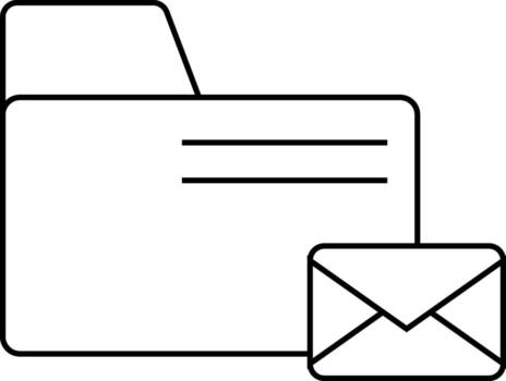 folder icon and message icon with white background vector