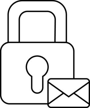 padlock icon and message icon with white background vector
