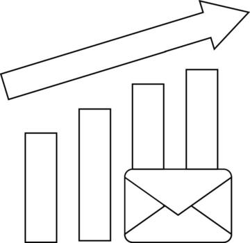 creciente grafico icono y mensaje icono con blanco antecedentes vector