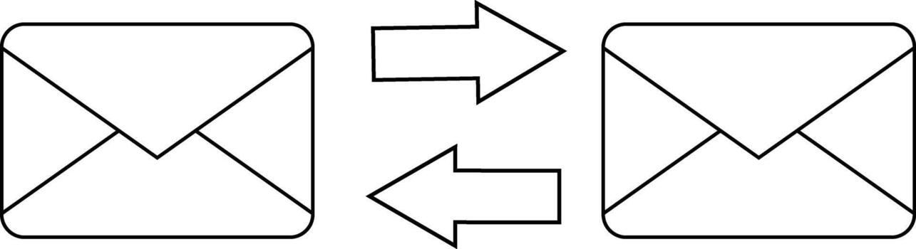 icon sending messages to each other with a white background vector