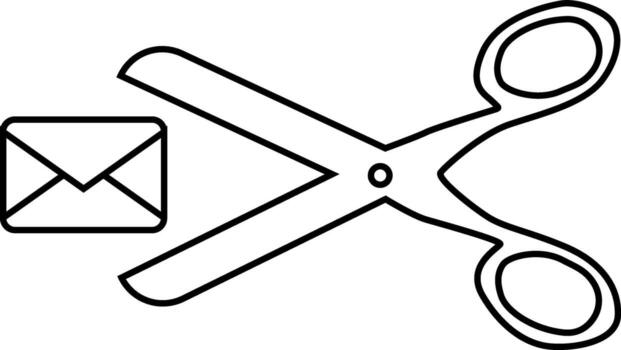 mensaje icono y tijeras icono blanco antecedentes vector