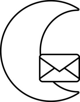 crescent moon icon and message icon with white background vector