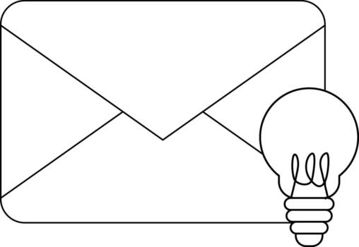 message icon and light bulb icon with white background vector