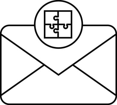 message icon and puzzle icon white background vector