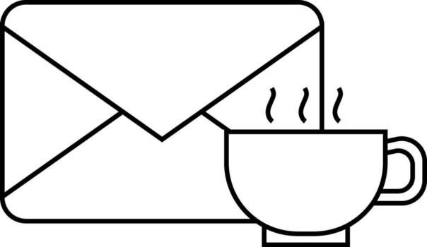 message icon and coffee cup icon with white background vector