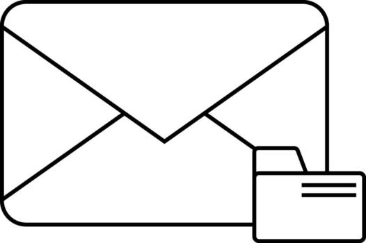 message icon and folder icon with white background vector