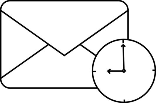 mensaje icono y pared reloj icono con blanco antecedentes vector