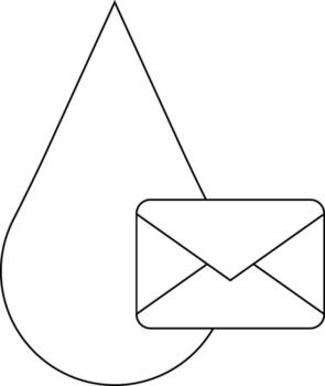 water drop icon and message icon with white background vector