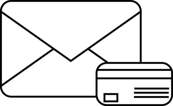 message icon and ATM card icon with white background vector