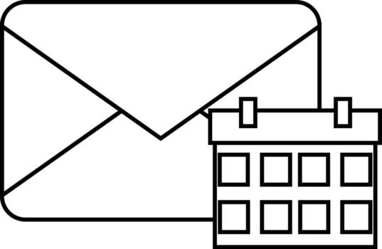 mensaje icono y calendario icono con blanco antecedentes vector