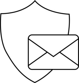 shield icon and message icon white background vector