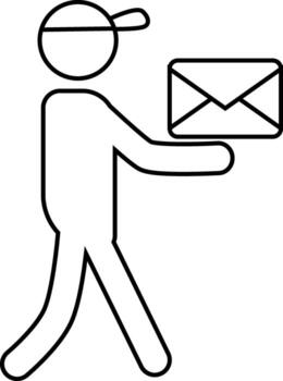 mensajero icono enviando un mensaje con un blanco antecedentes vector