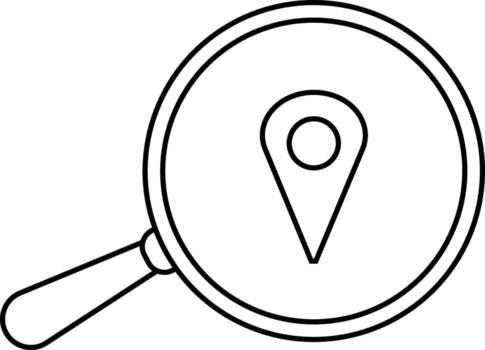 magnifying glass icon and location icon with white background vector