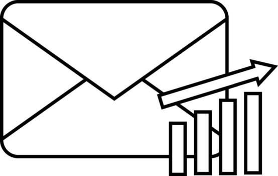 mensaje icono y creciente grafico icono con blanco antecedentes vector