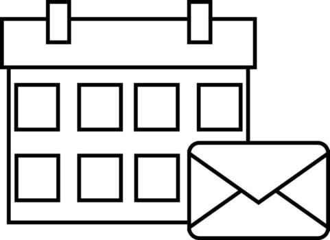 calendario icono y mensaje icono con blanco antecedentes vector