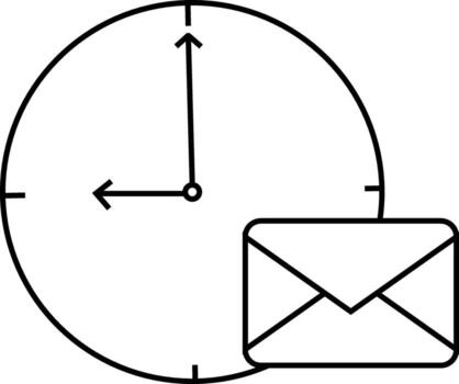 pared reloj icono y mensaje icono con blanco antecedentes vector