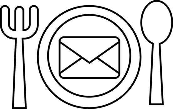 lámina, cuchara, tenedor icono y mensaje icono con blanco antecedentes vector