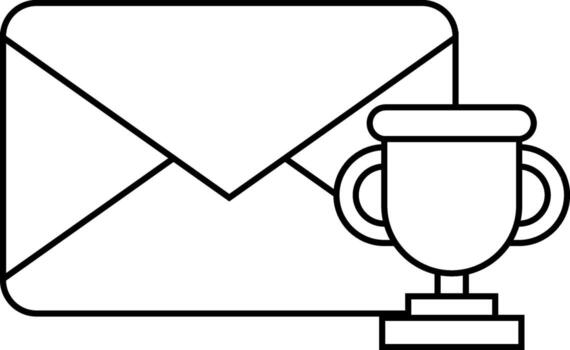 message icon and trophy icon white background vector