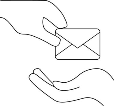 mano icono dando y recepción mensajes con un blanco antecedentes vector