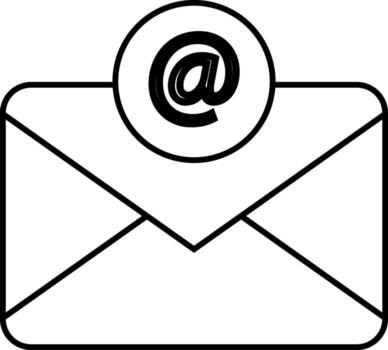 message icon and at icon with white background vector