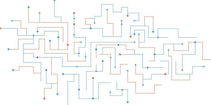 Abstract dots and line connection on white background. Digital technology concept with motherboard texture vector