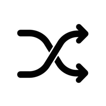 Dynamic Shuffle Icon Two Intertwined Arrows Pointing Right, Symbolizing Randomization and Choice on a White Background vector