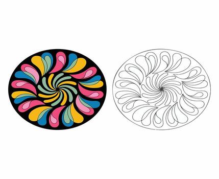 Abstract illustration of a spiral nautilus seashell on a white background vector