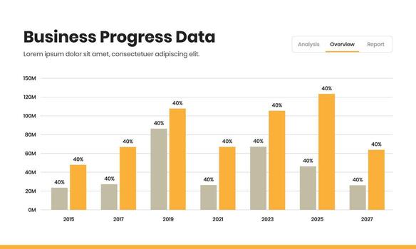 Professional data visualization modern vertical bar chart for business infographic presentation vector