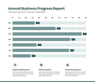 Data presentation simple monochromatic horizontal bar chart design with data visualization vector