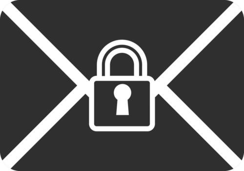 secure mail icon with padlock icon, in solid, and filled. Envelope with lock sign represents privacy, encrypted message or protected mail icon. vector