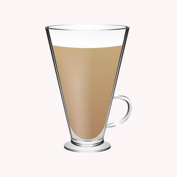 Double walled mug with latte vector