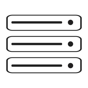 Three stacked servers with status lights, isolated on white background vector