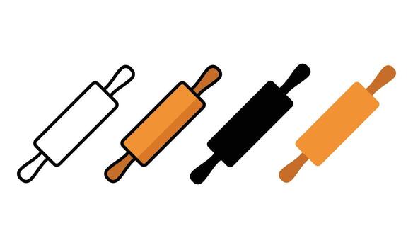 Rolling Pin icon set isolated in white background vector