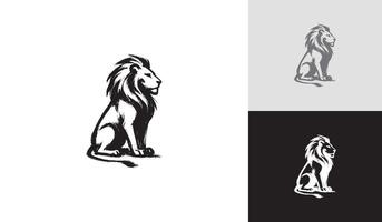 Brush Stroke Sitting Lion Logo Design vector