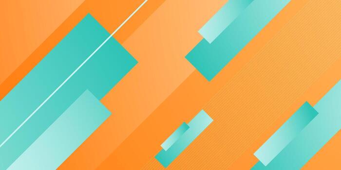 Abstract colorful orange background with overlap green square shapes pattern design. Simple banner element background. vector
