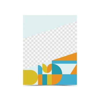 cover design with simple geometric colorful art vector