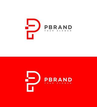 Abstract Geometric P Initial Business Branding Design vector
